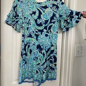 Romper,  Lilly Pulitzer, size L, green, ruffle sleeves.